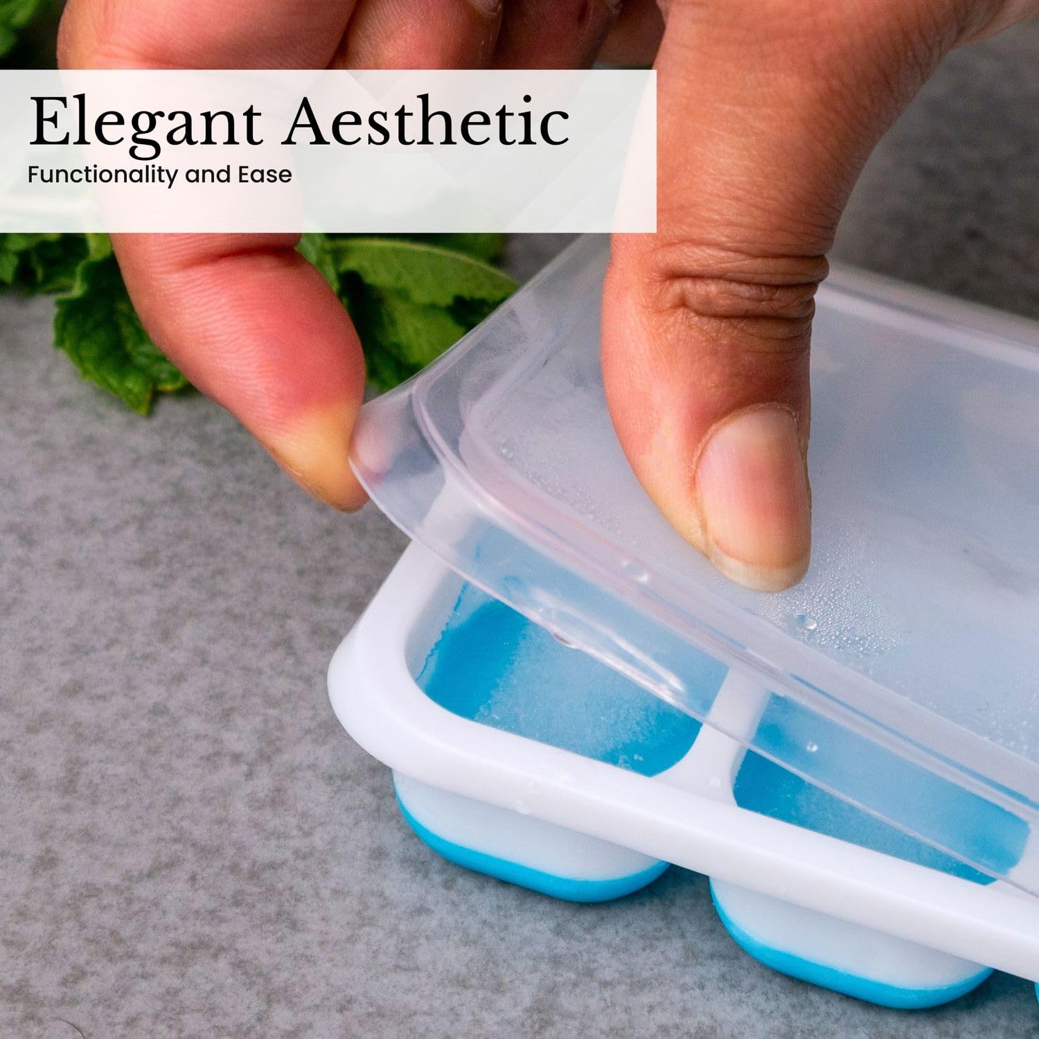 Intirilife Küche Eiswürfelform Silikon blau 4er Set 14 Fächer