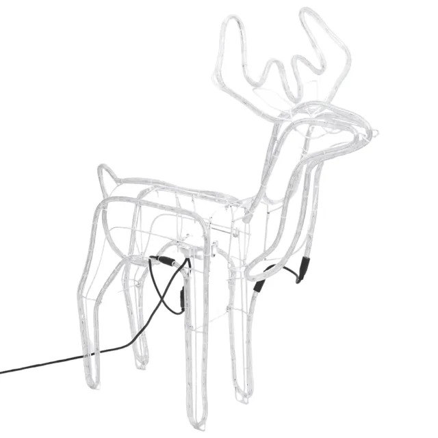 vidaXL Heim & Garten Rentier Leuchtfigur bewegender Kopf kaltweiß 2Stk