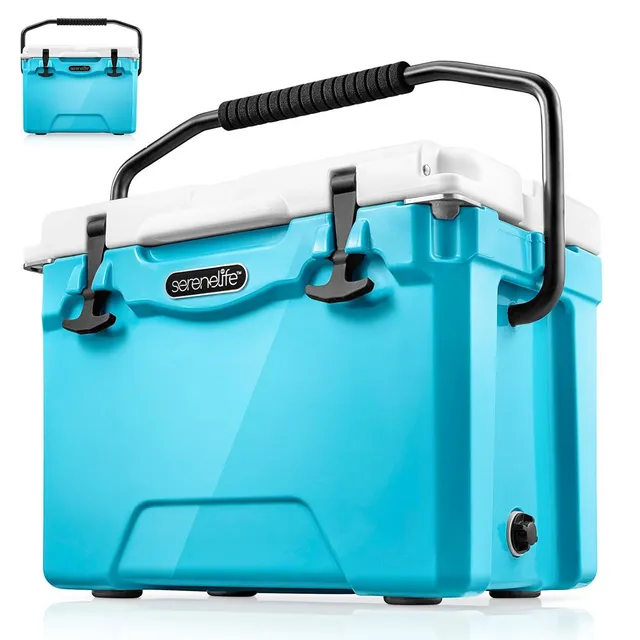 Serenelife Camping Kühlbox 25 Qt blau 23,6 L 5 Tage