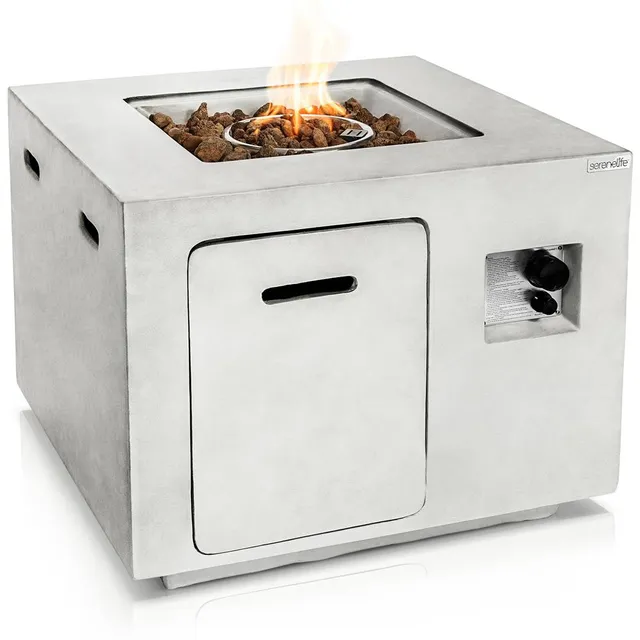 Serenelife Feuertisch Propan 40000 BTU Edelstahl Lavasteine