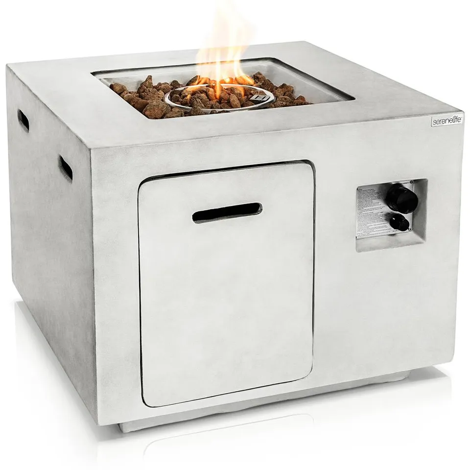 Serenelife Feuertisch Propan 40000 BTU Edelstahl Lavasteine