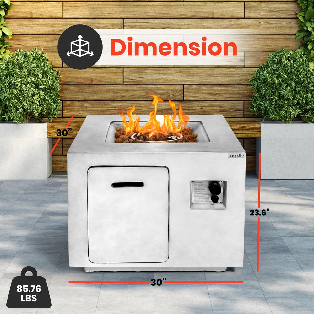Serenelife Fire Pit Feuertisch Gas 40000 BTU 30 Zoll MGO