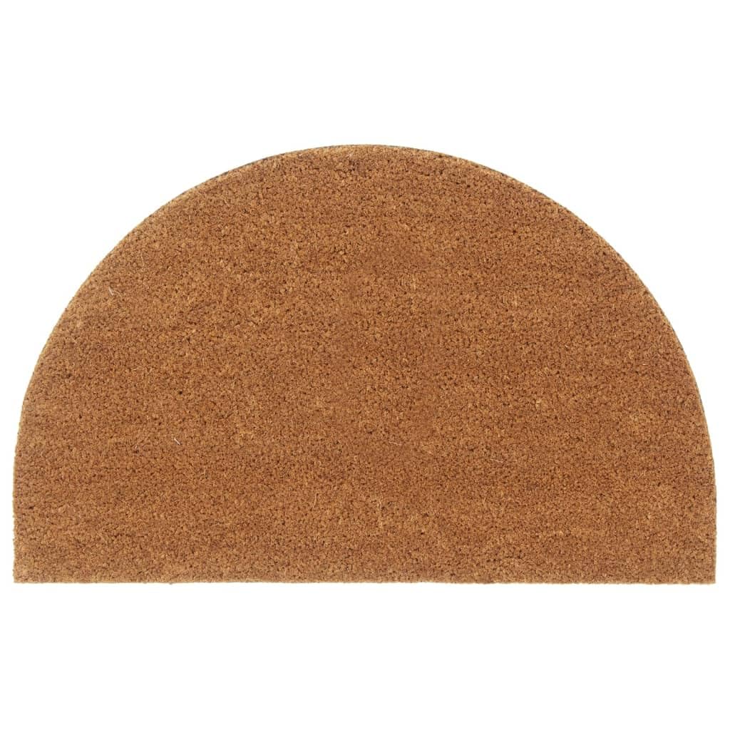 vidaXL Fußmatte Natur Halbrund 50x80 cm Kokosfaser