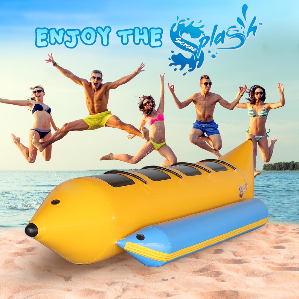 Serenelife Pool SLBBFL4 Bananenboot 4 Personen PVC mit Pumpe