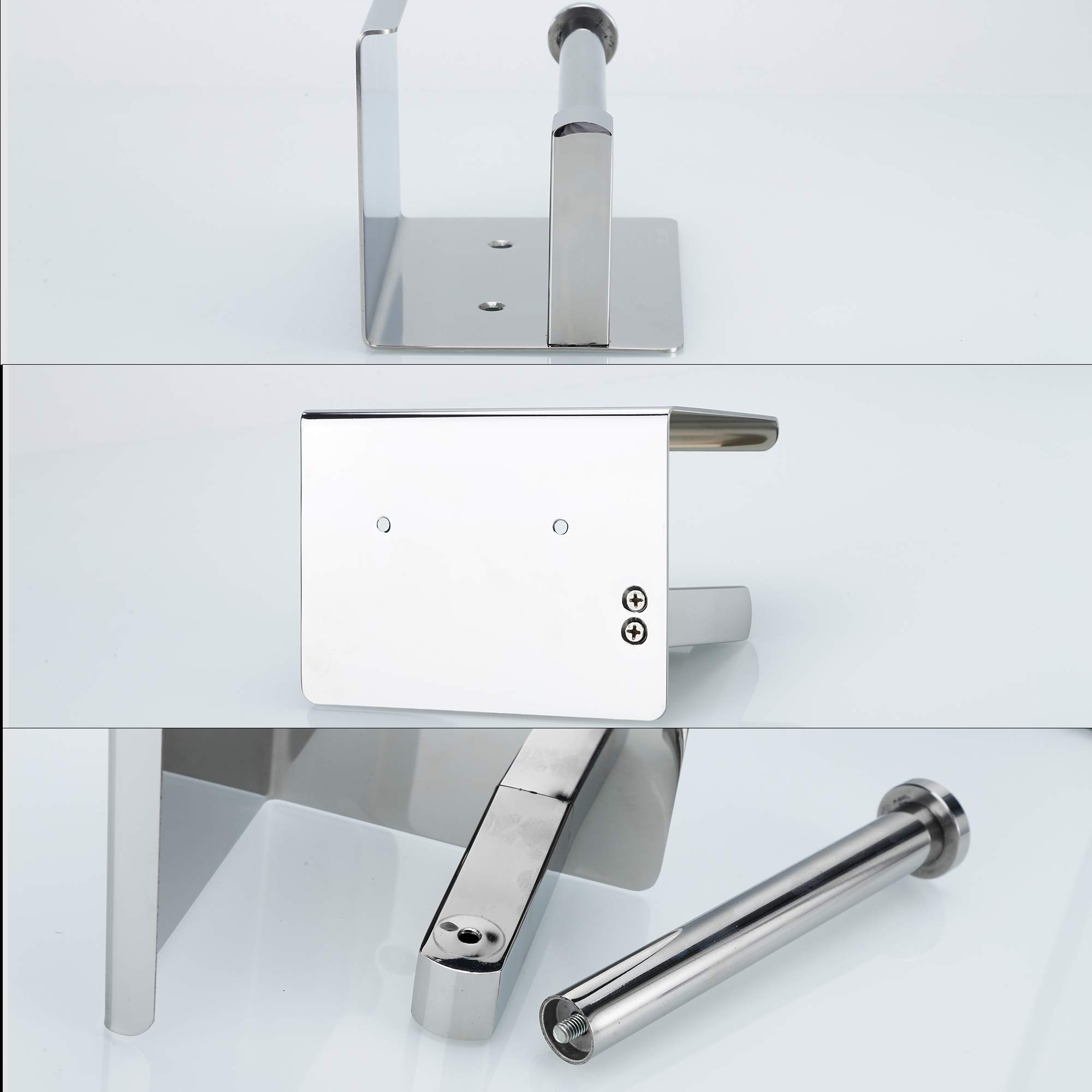 Intirilife Toilettenpapierhalter Ablage Silber Edelstahl 16cm