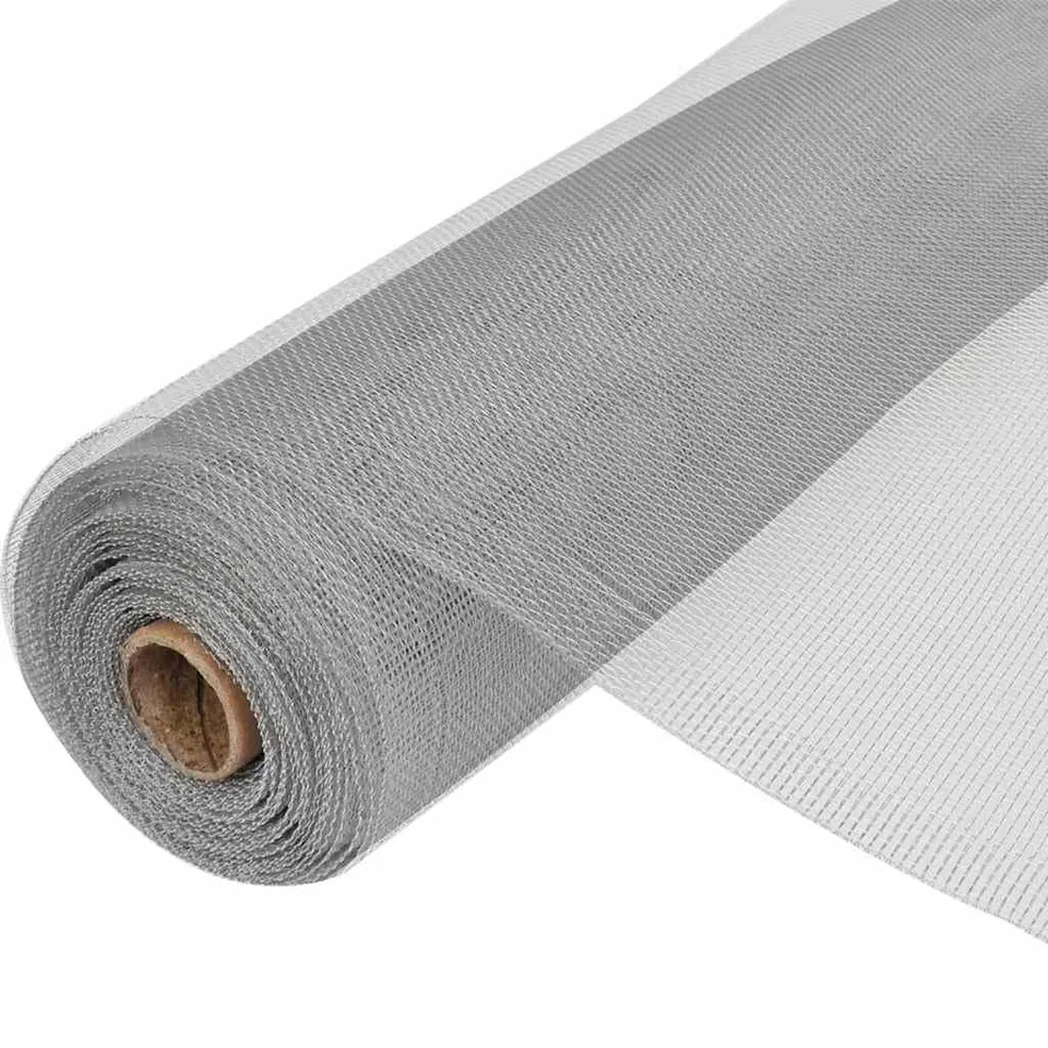 vidaXL Fliegengitter 100x500 cm Aluminium Silber