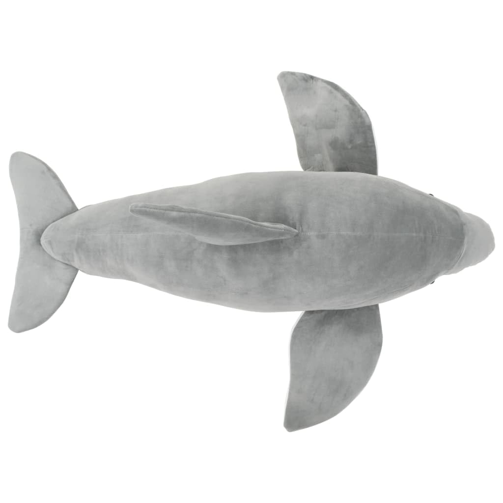 vidaXL Delfin Kuscheltier Plüsch Grau 100x40 cm Kinder Stofftier