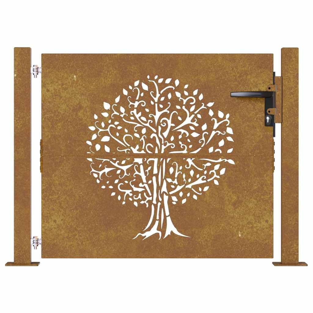 vidaXL Heim & Garten Gartentor Cortenstahl 100x100 cm Rostfarben