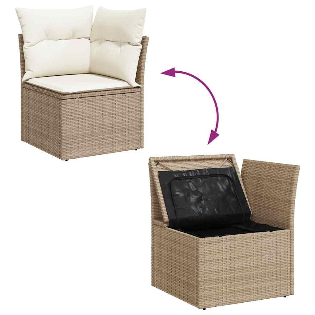 vidaXL Heim & Garten Gartensofa-Set 8-tlg Beige Stauraum