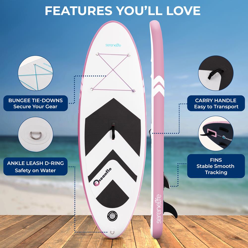 Serenelife SUP Knee Boards Kinder SUP aufblasbar 236cm mit Paddel