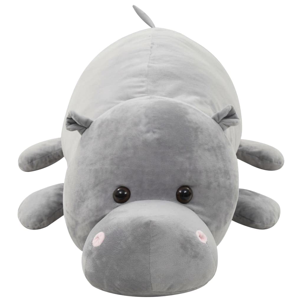 vidaXL Hippo Kuscheltier Plüsch Grau 100x30cm Kinder