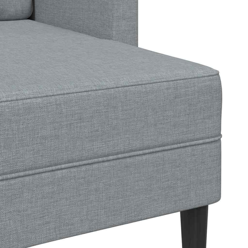 vidaXL 2-Sitzer-Sofa Hellgrau 125 cm Stoff L-Form mit Chaiselongue