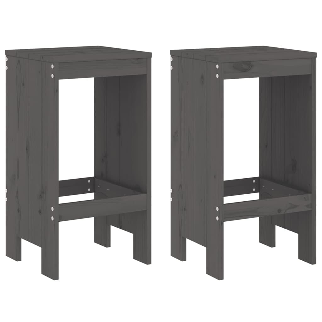 vidaXL 3-TLG. Gartenbar-Set Grau Barset Graue Kiefer Massivholz