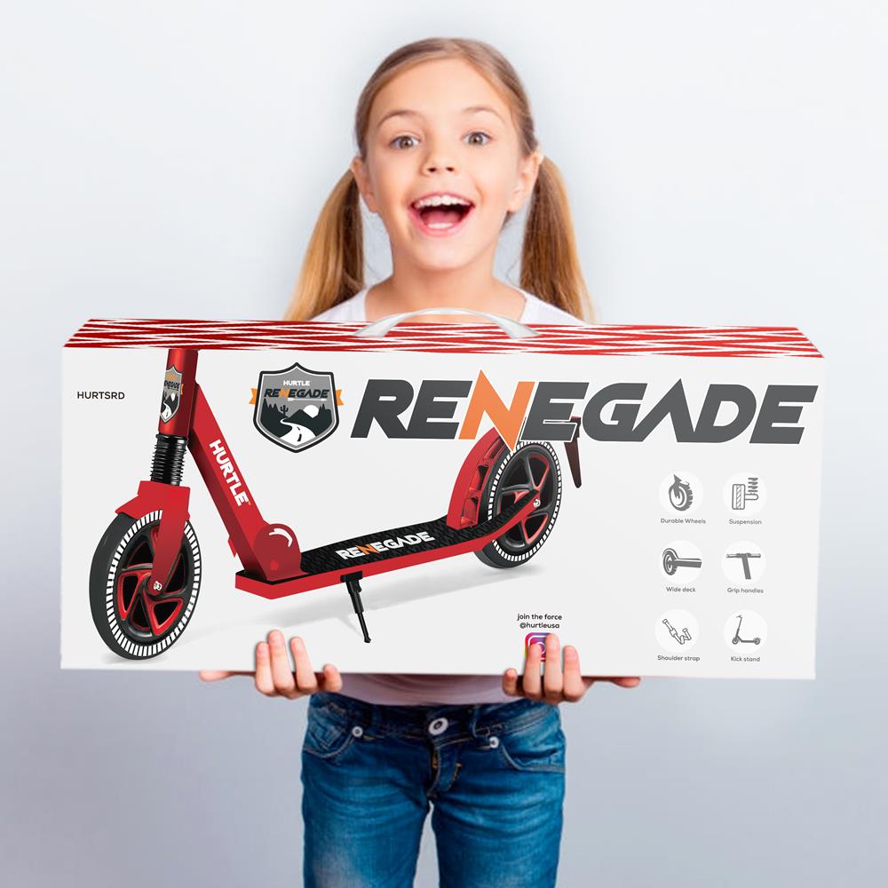 Serenelife Kick Scooter Roller rot klappbar Alu 8 Zoll