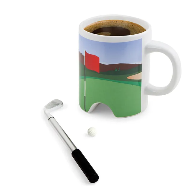 Kikkerland Home Putter Cup Golf Tasse mit Putter und Ball