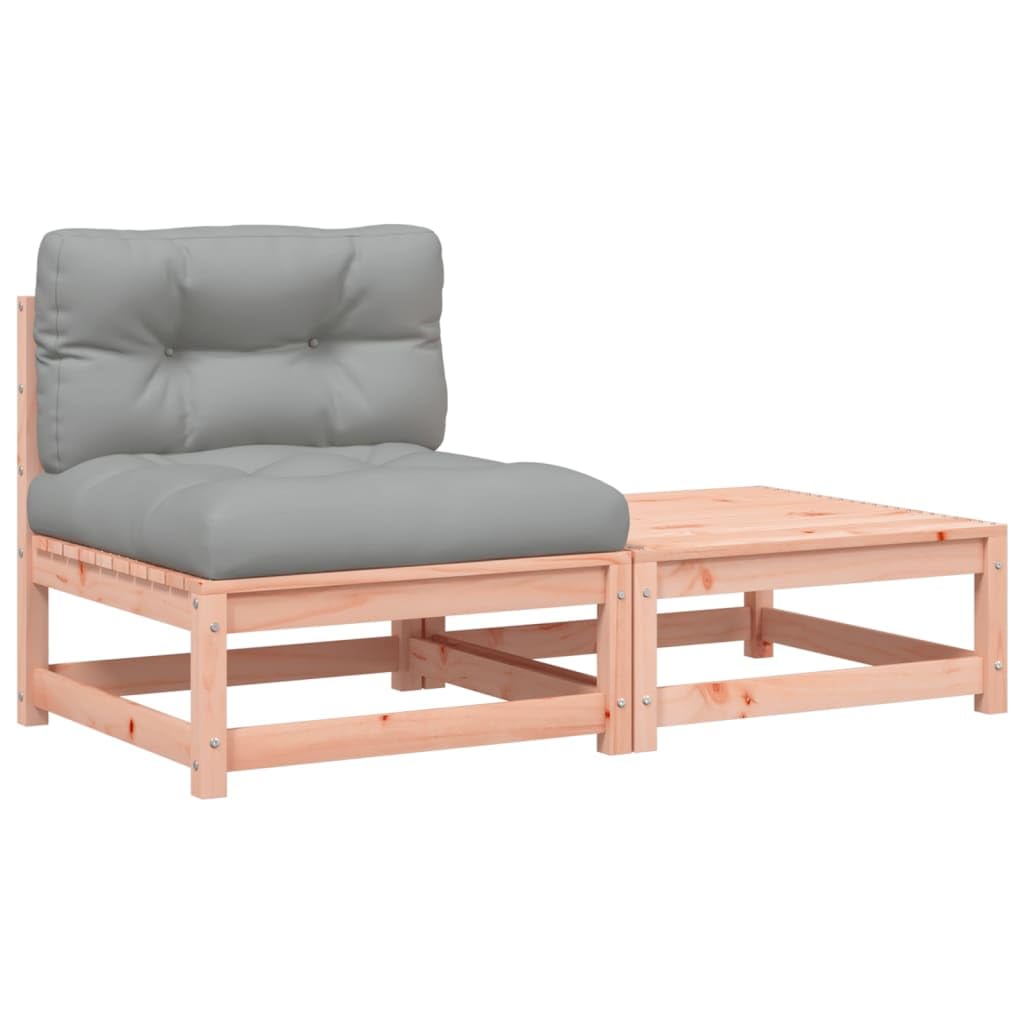 vidaXL Heim & Garten Gartensofa Douglasie ohne Armlehnen mit Hocker
