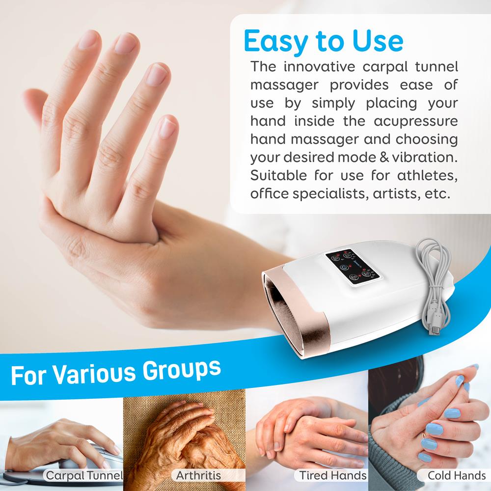 Serenelife Massage Handmassagegerät weiß Wärme 5 Modi