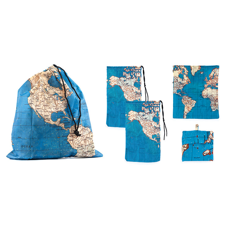 Kikkerland On-The-Go Reisetaschen 4er Set Around the World