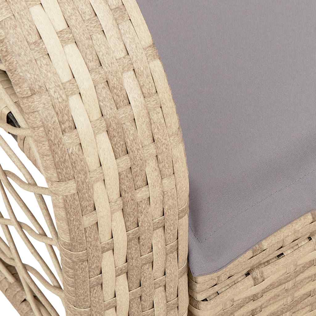 vidaXL Heim & Garten Schaukelstuhl Beige-Grau Poly Rattan