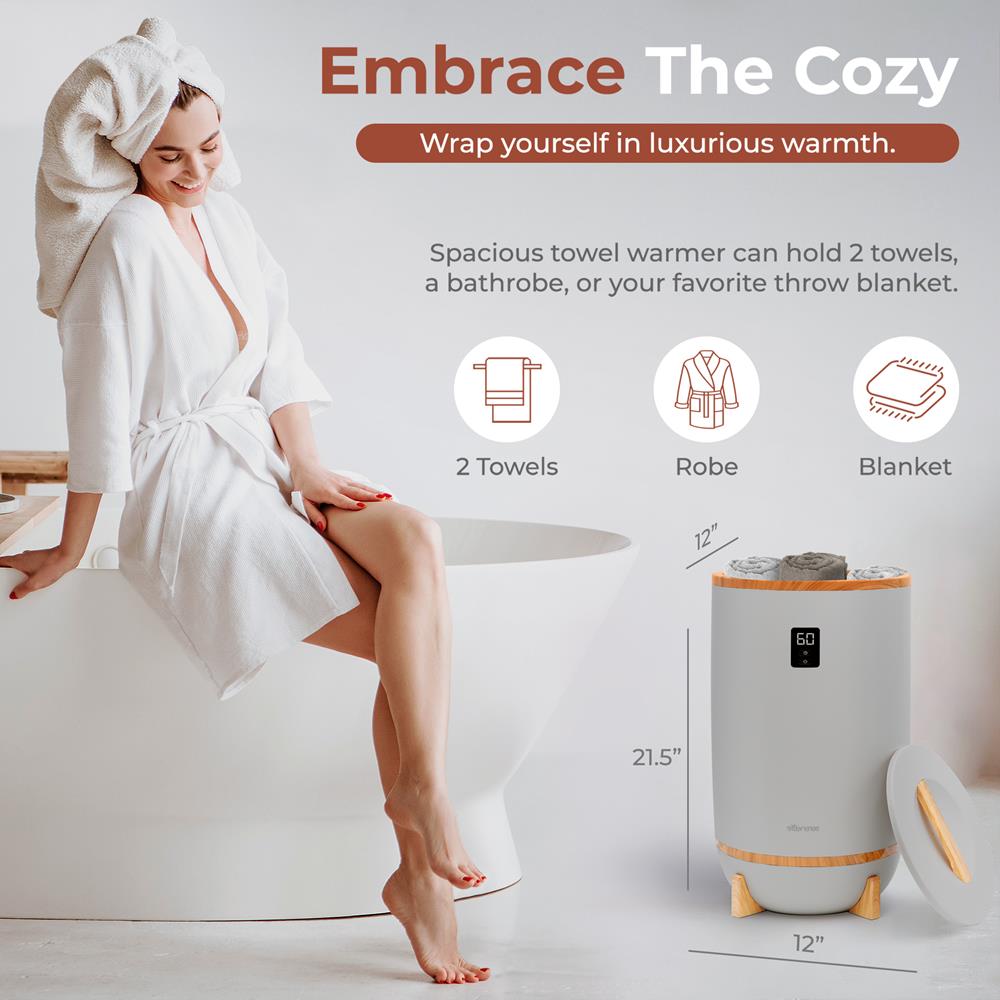 Serenelife Towel Warmers Handtuchwärmer grau 20 L Timer