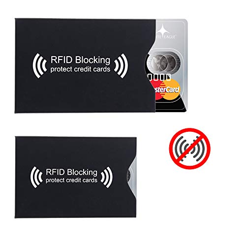 Intirilife RFID Schutzhülle Schwarz 10 Stück 8,7x5,8 cm Kreditkarte