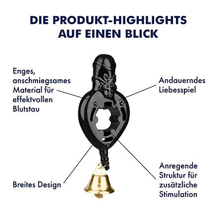 EIS Sextoys Penisring mit Glöckchen 2-5 cm schwarz genoppt