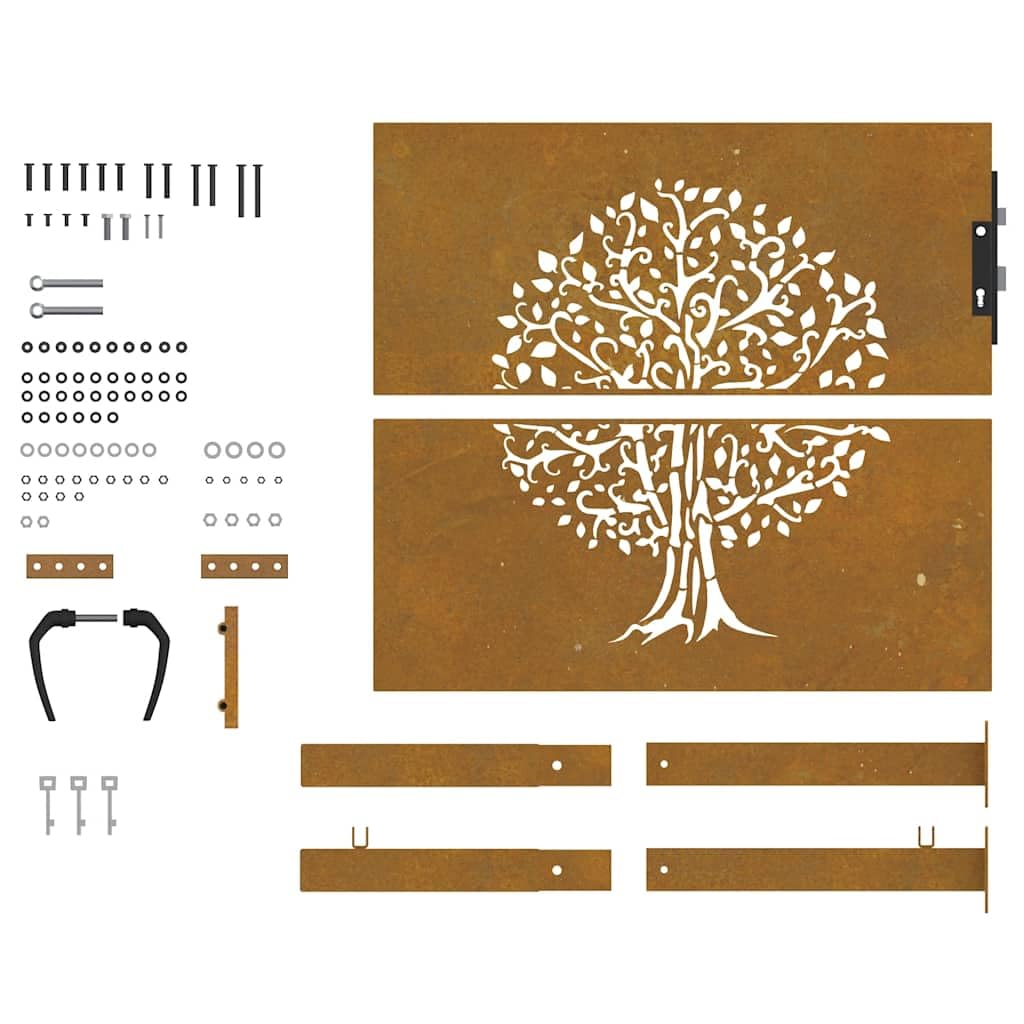 vidaXL Heim & Garten Gartentor Cortenstahl 100x100 cm Rostfarben