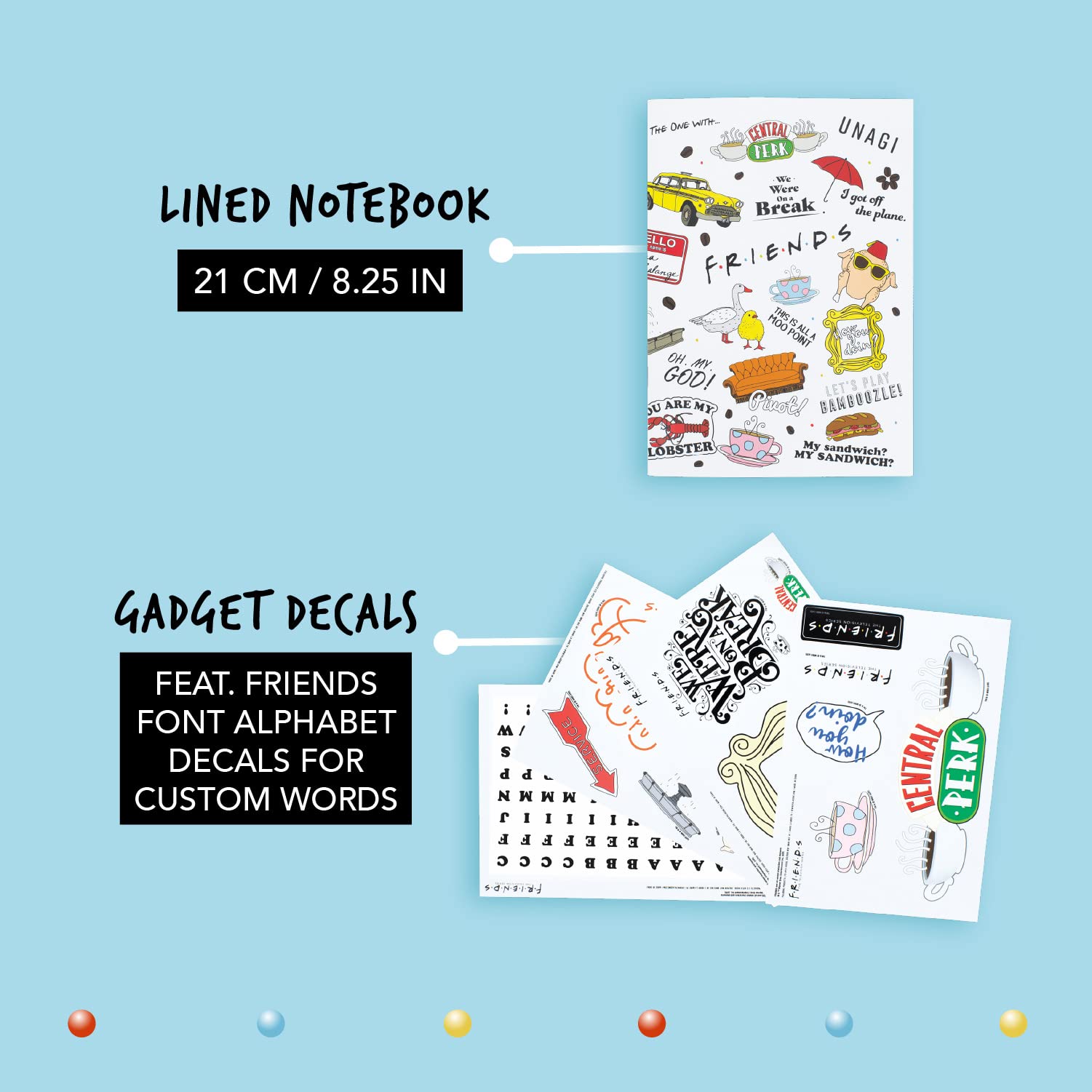 Paladone Friends Fan-Geschenkset Box mit Flasche Notizbuch