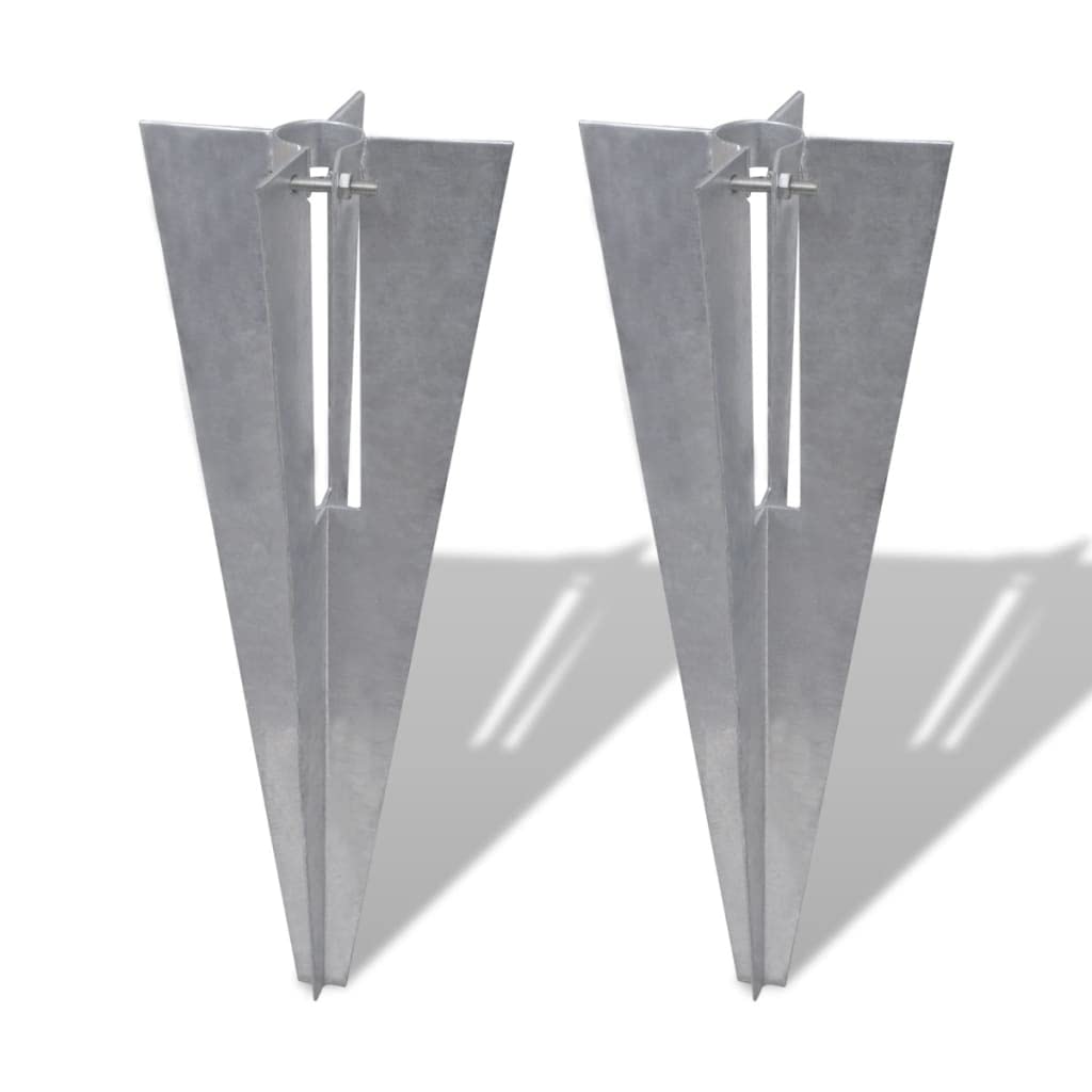 vidaXL Heim & Garten Einschlaghülse 2er Set verzinkt 50 cm