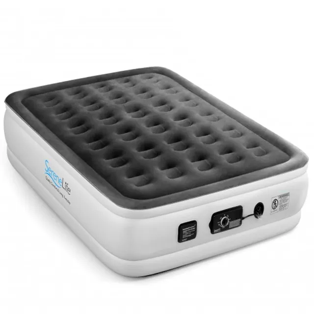Serenelife Luftmatratze Full 18 Zoll mit Pumpe beflockt