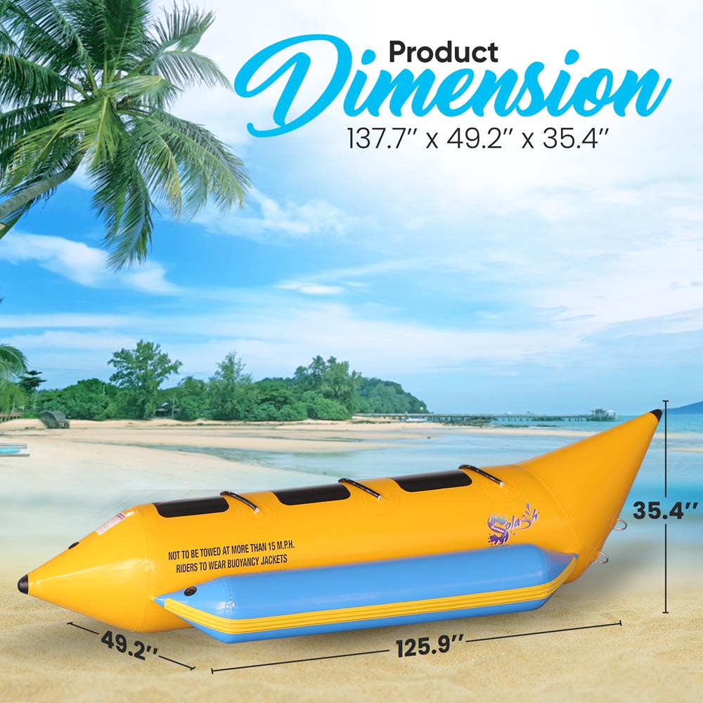 Serenelife Pool Set Bananenboot 3 Personen PVC 231 kg