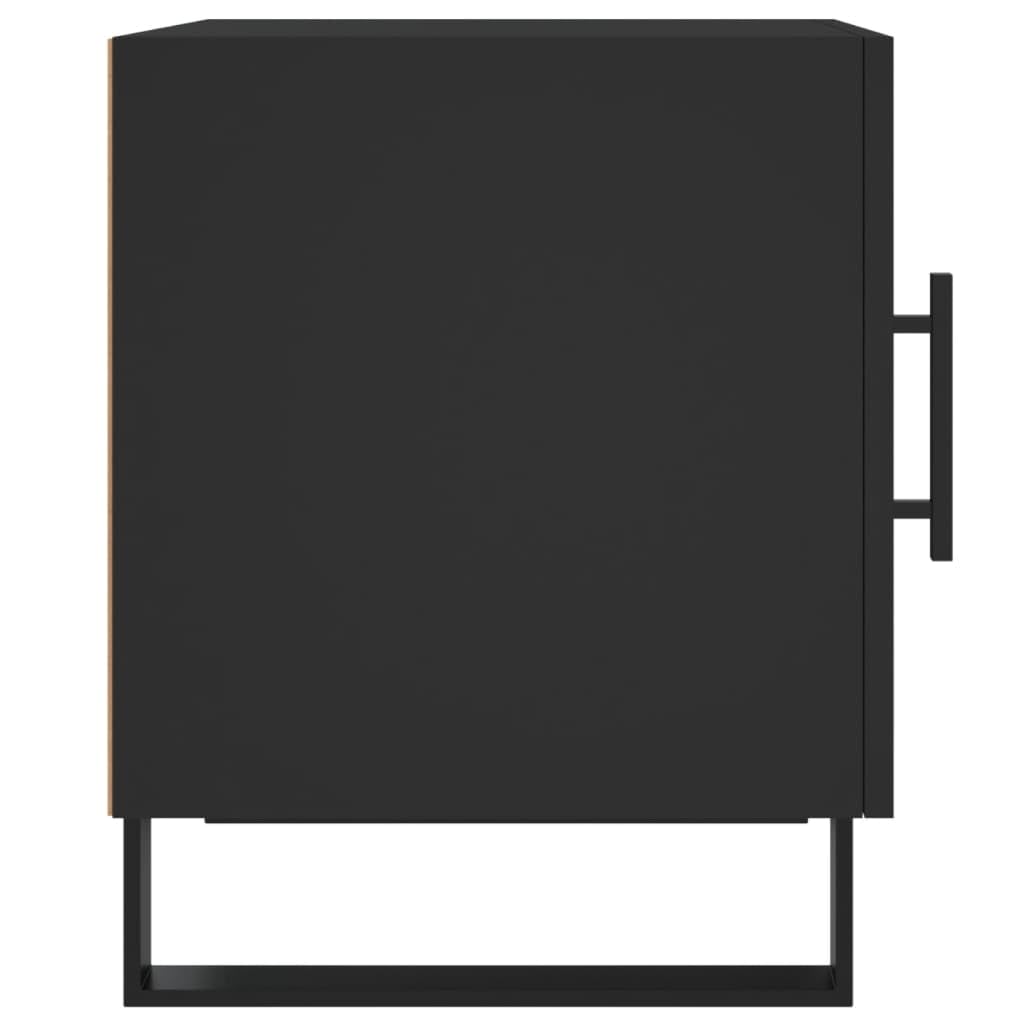 vidaXL Nachttische 2 Stk. 40x40x50 cm Holz Schwarz mit Tür