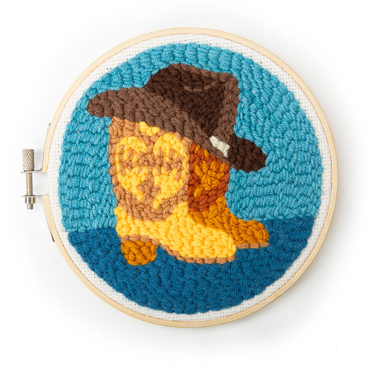 Kikkerland Crafters Western Punch Needle Stickset Cowboy