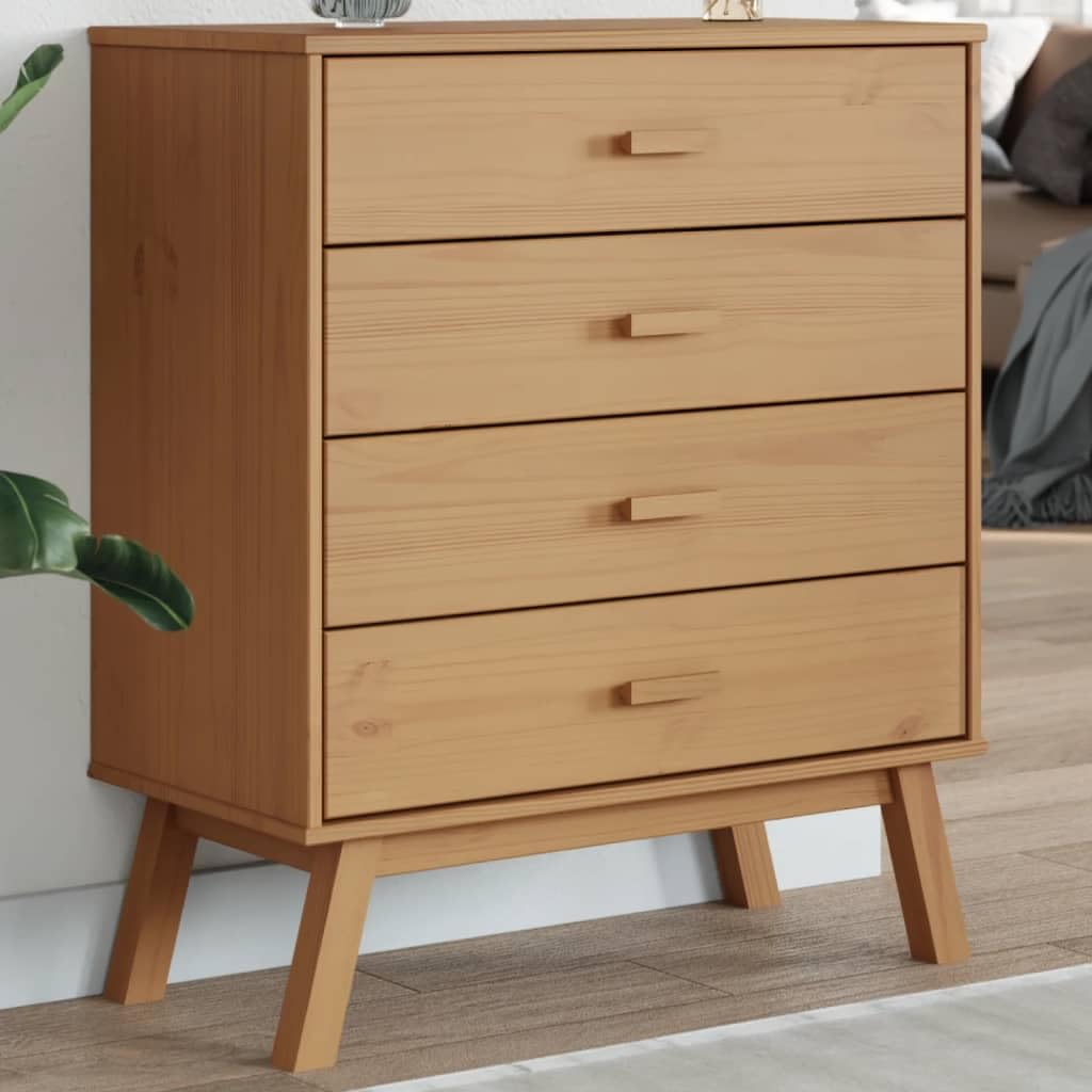 vidaXL Schubladenschrank Olden Braun Kiefer 4 Schubladen