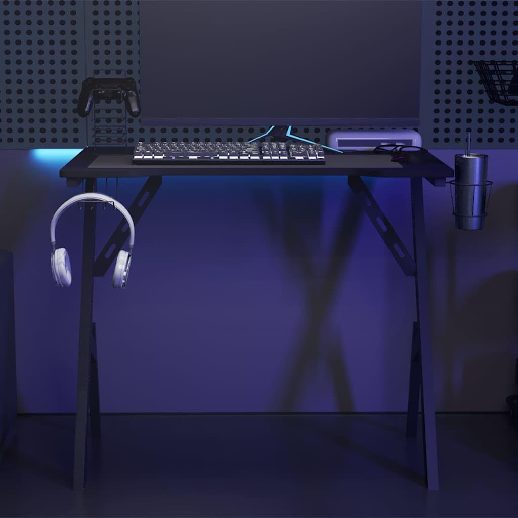 vidaXL Möbel Gaming Schreibtisch 90x60x75 Schwarz