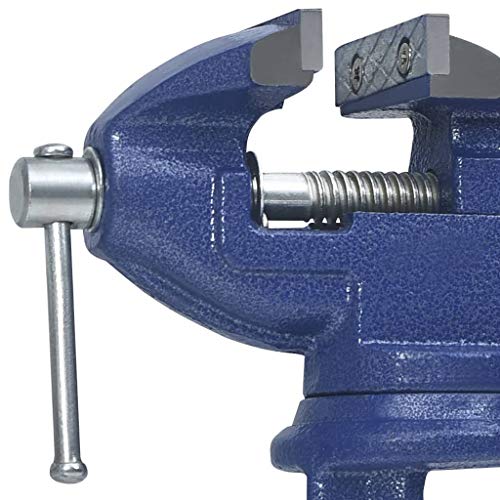vidaXL Schraubstock Drehbar 60 mm Blau Gusseisen Mini