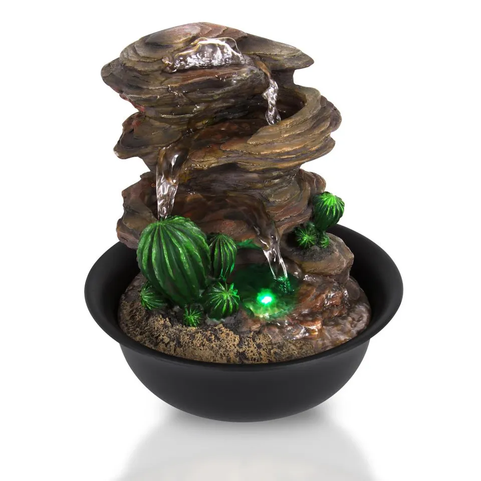 Serenelife Furniture Tischbrunnen mit LED 21 cm