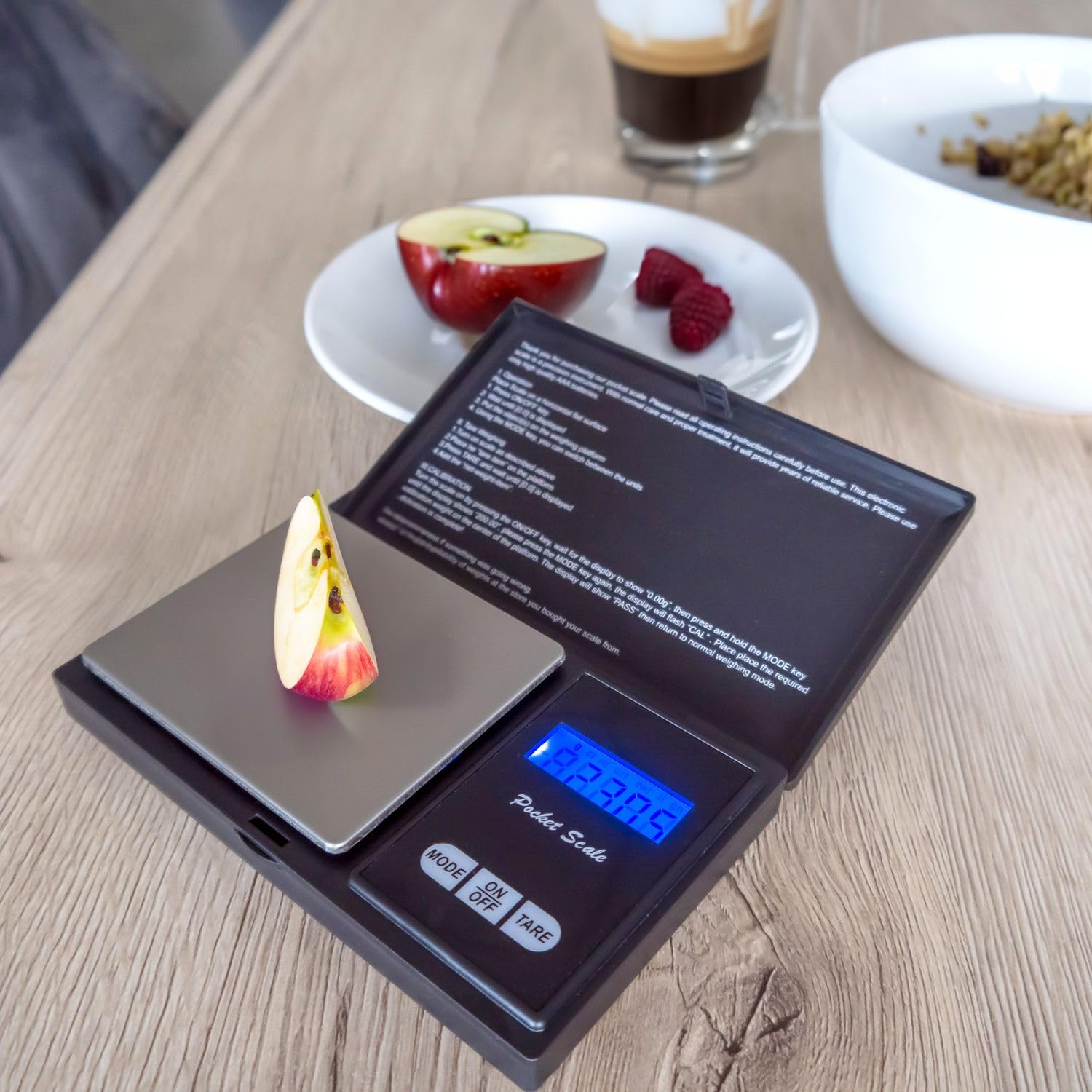 Intirilife Digitale Taschenwaage 500g Feinwaage Schwarz 0,01 g
