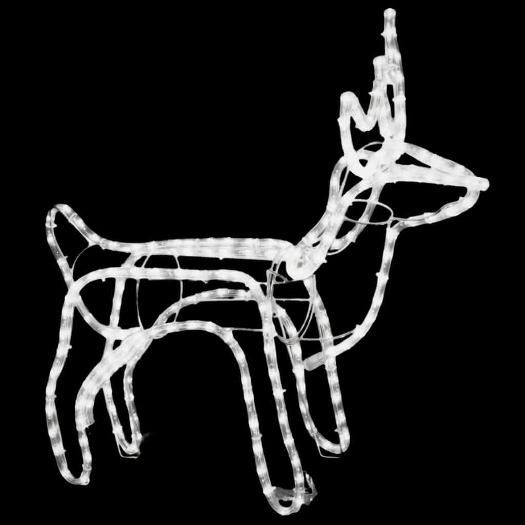 vidaXL Heim & Garten Rentier Silhouetten Leuchtfigur warmweiß 60x30x60 2Stk