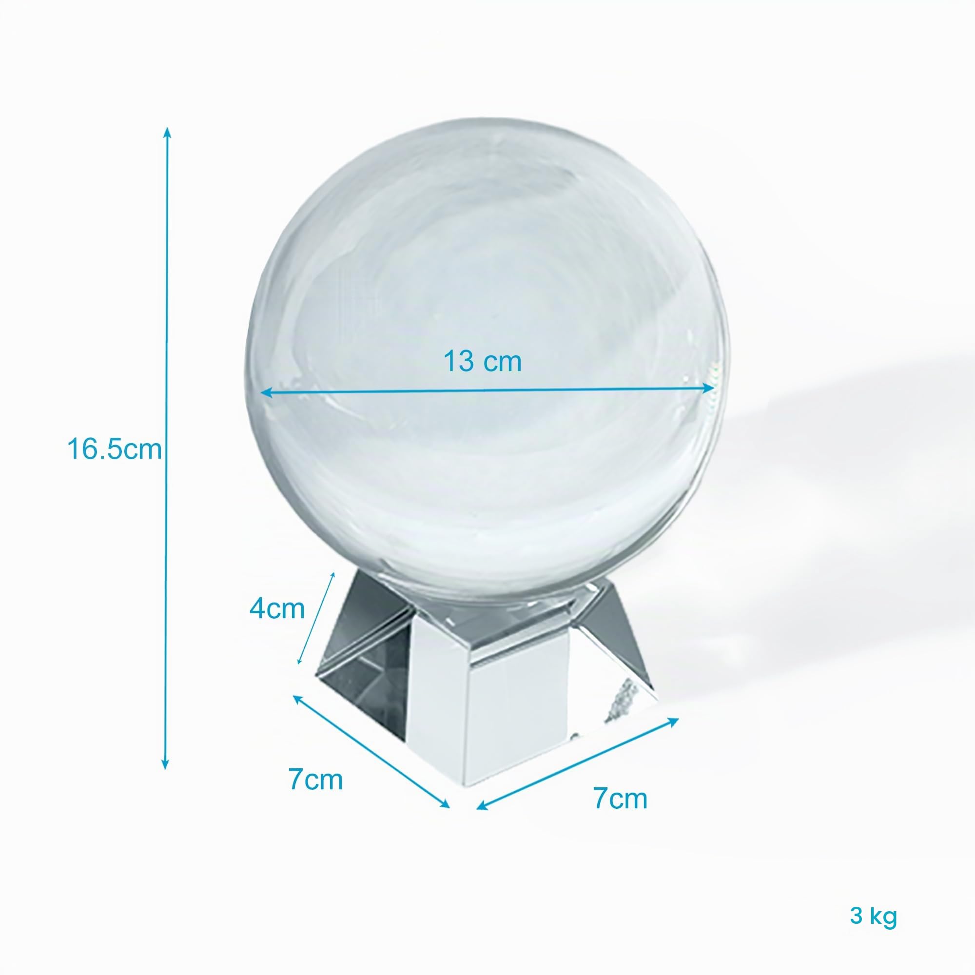 Intirilife Glaskugel Kristallklar 130 mm mit Ständer