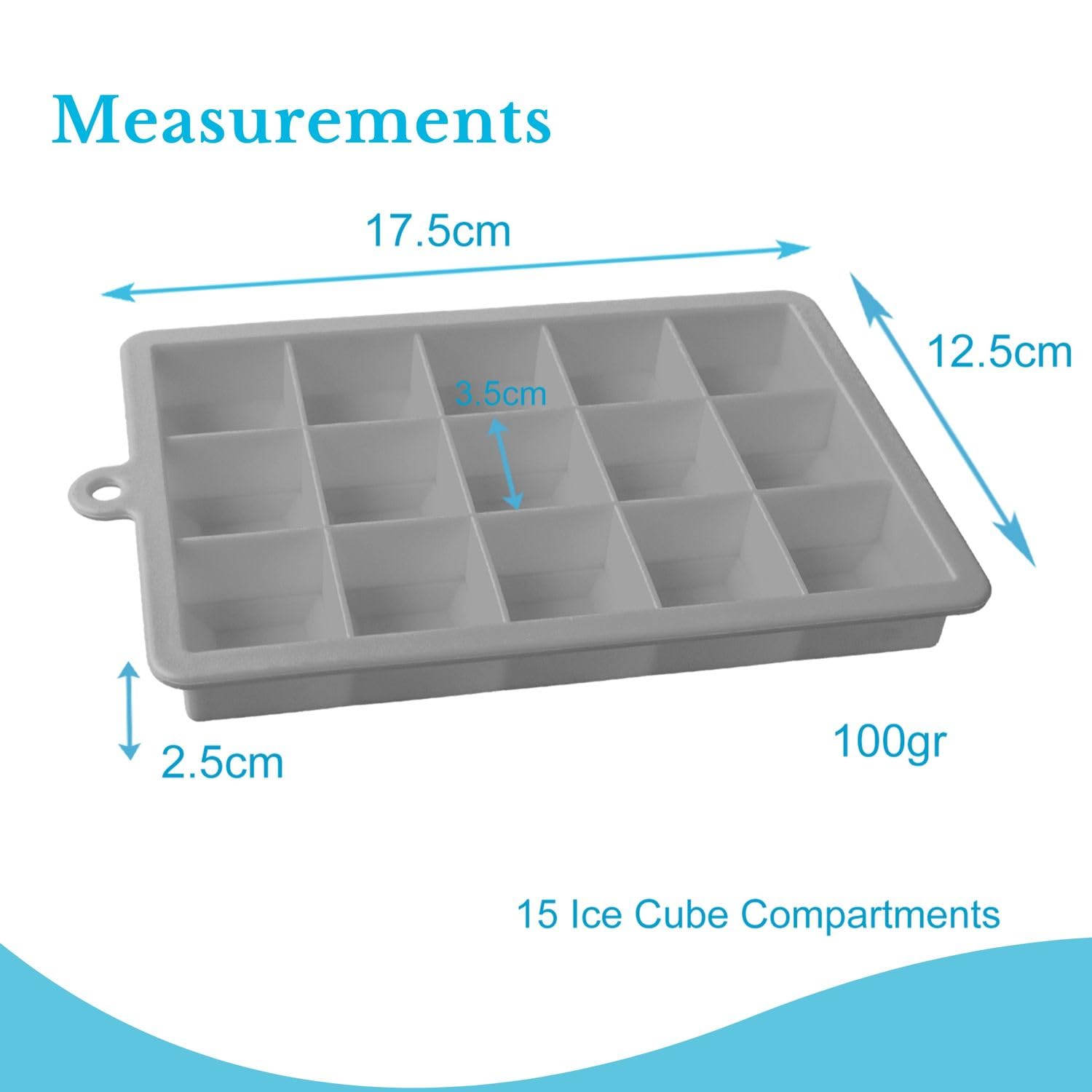 Intirilife Eiswürfelform Silikon Schwarz 2er Set 30 Fächer