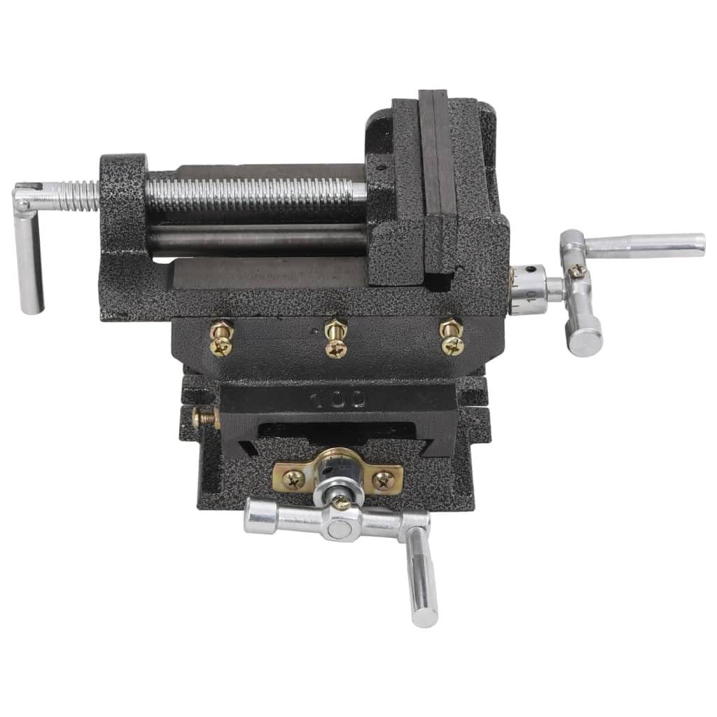 vidaXL Maschinenschraubstock Kreuztisch 78 mm Gusseisen