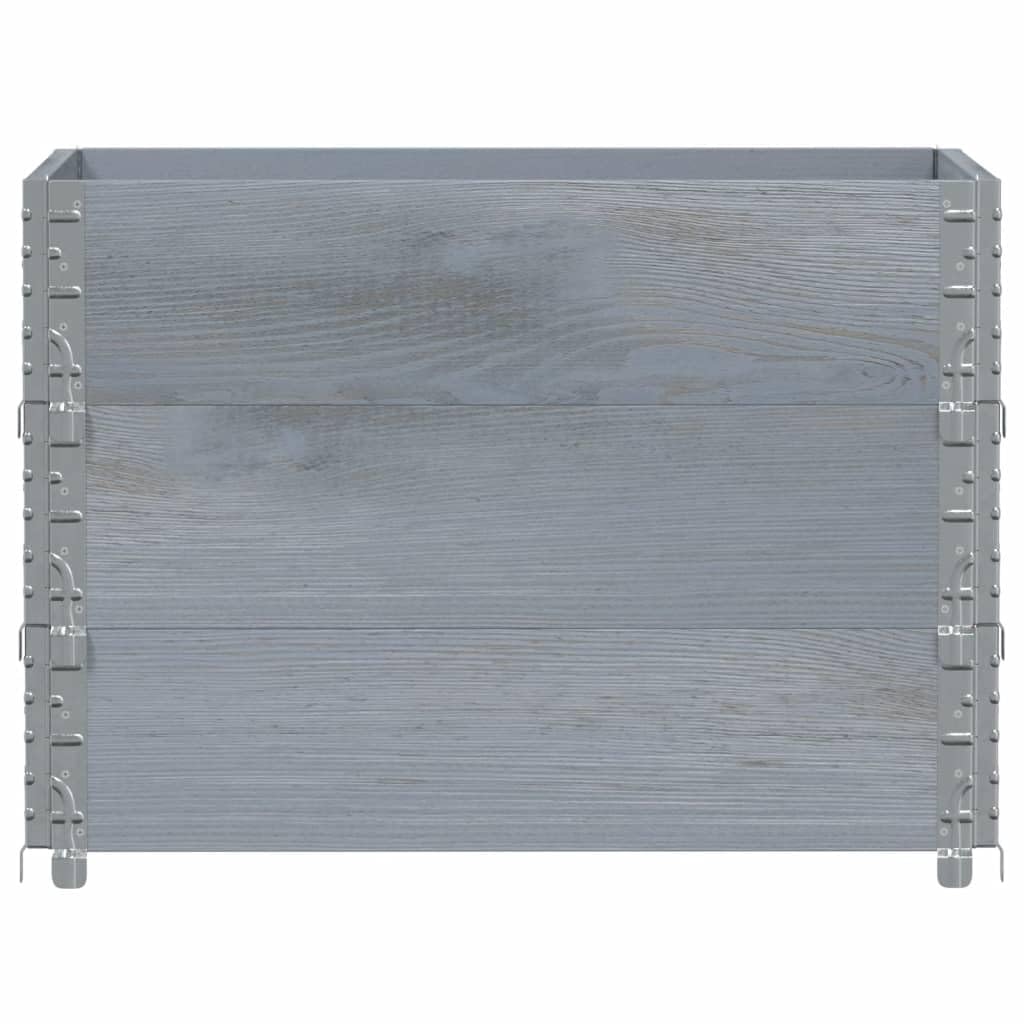 vidaXL Palettenrahmen 3 STK Kiefer Grau 120x80 Hochbeet