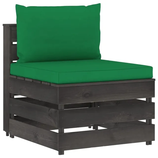 vidaXL Möbel Mittelsofa Palettensofa grün-grau Kiefer imprägniert