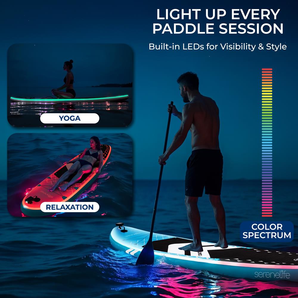 Serenelife SUP Board aufblasbar 320 cm LED Komplettset