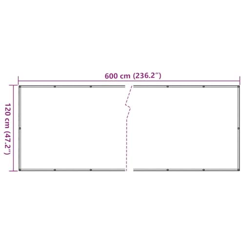 vidaXL Garten-Sichtschutz Steinoptik Grau 600x120 cm PVC