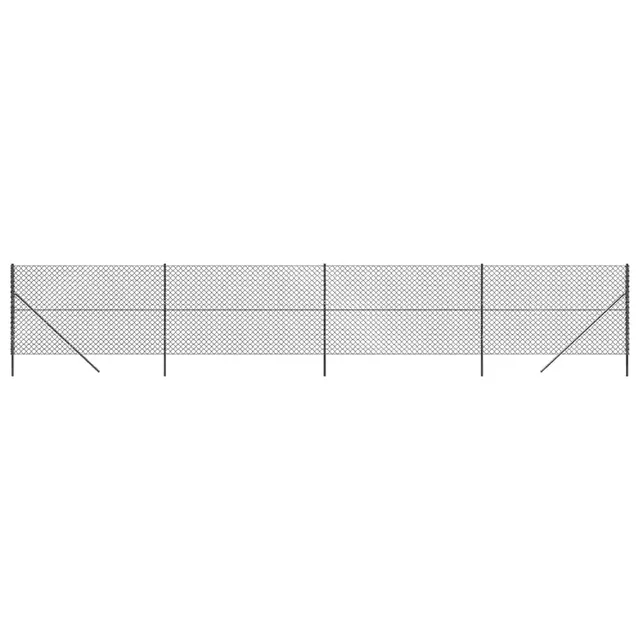 vidaXL Heim & Garten Maschendrahtzaun Drahtzaun Anthrazit PVC