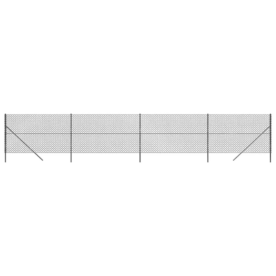 vidaXL Heim & Garten Maschendrahtzaun Drahtzaun Anthrazit PVC