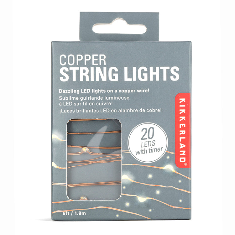 Kikkerland Home Kupfer Lichterkette 20 LED 1,8m Batterie
