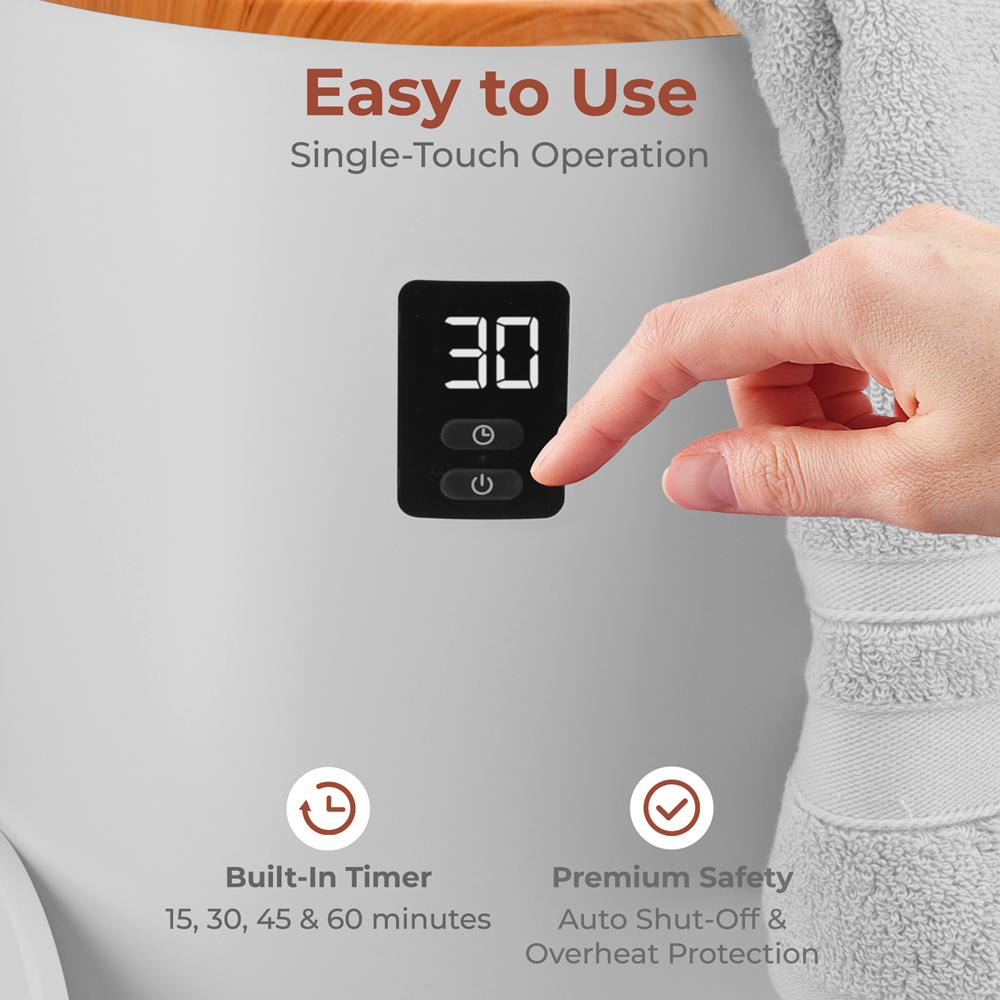 Serenelife Towel Warmers Handtuchwärmer grau 20 L Timer